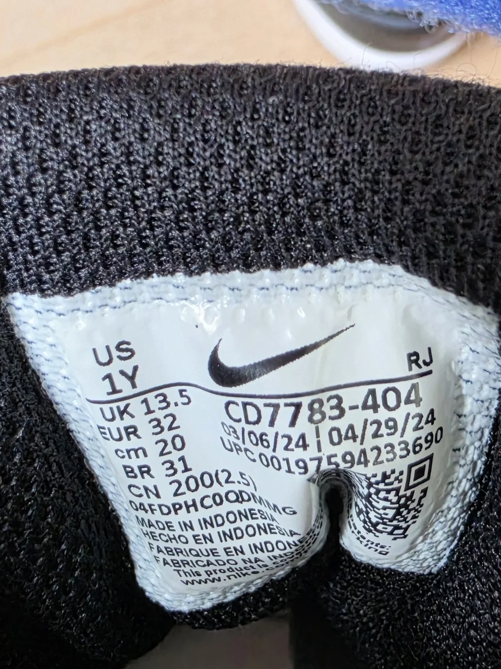 Nike Kids' Blue and Black High-Top Sneakers Size 1Y